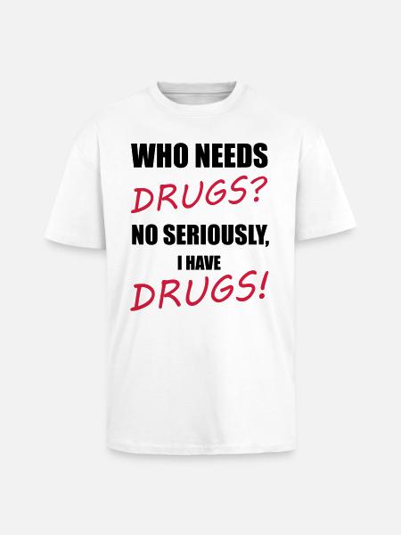 Drugs - Unisex Oversized Heavyweight T-shirt - white