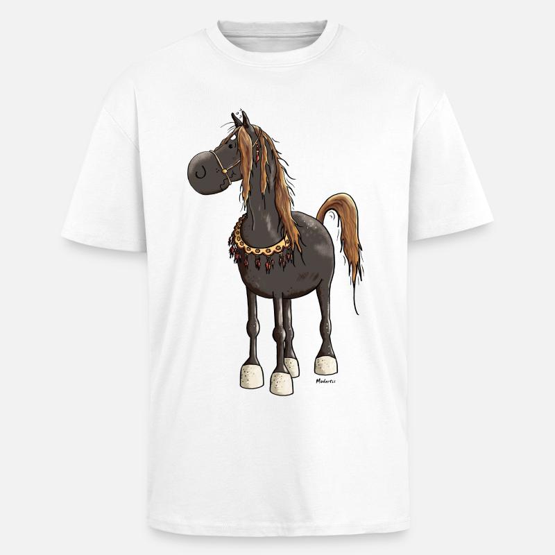 Pfiffiges Araber Pferd - Araber - Oversized Heavyweight Unisex T-Shirt - Weiß