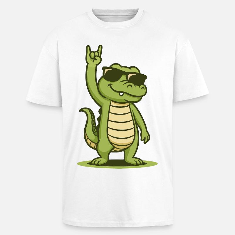 Rock’n’Roll Krokobaby - Oversized Heavyweight Unisex T-Shirt - Weiß