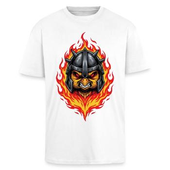 Heavy Metal Easter Party Rocker Easter Egg Easter Bunny - Unisex Oversized Heavyweight T-shirt - white - Front - Alina (178cm) & Michal (187cm)