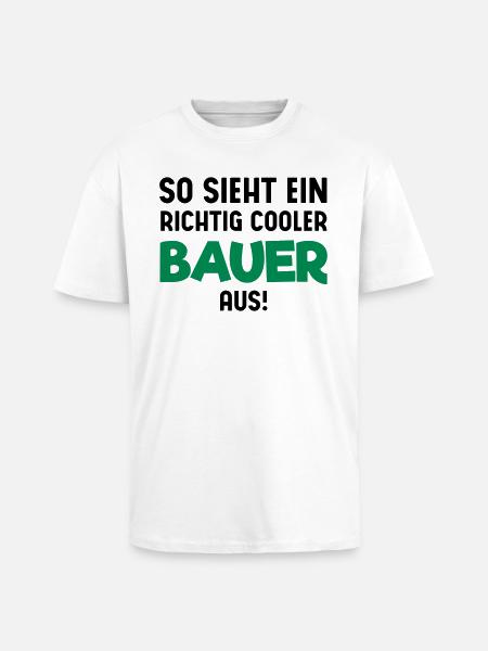 Cooler Bauer - Oversized Heavyweight Unisex T-Shirt - Weiß