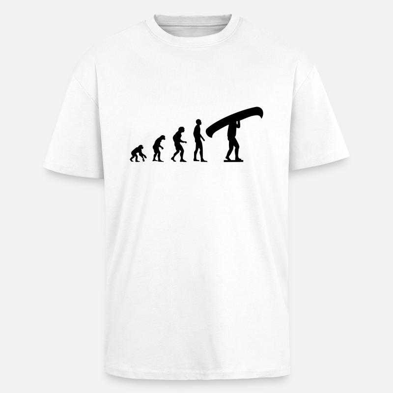 Canoë Evolution - T-shirt unisexe oversize épais - blanc