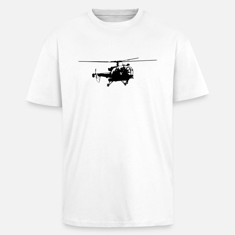 Helicopter - Oversized Heavyweight Unisex T-Shirt - Weiß