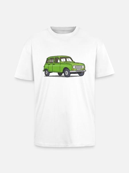 R4 (Voiture) - T-shirt unisexe oversize épais - blanc