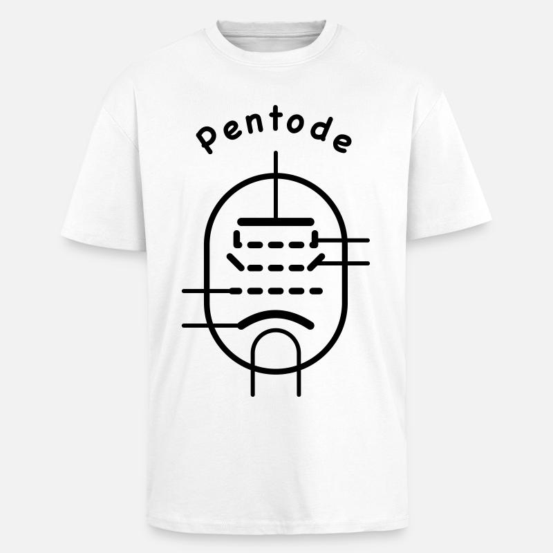 Symbole de tube à vide Pentode - T-shirt unisexe oversize épais - blanc