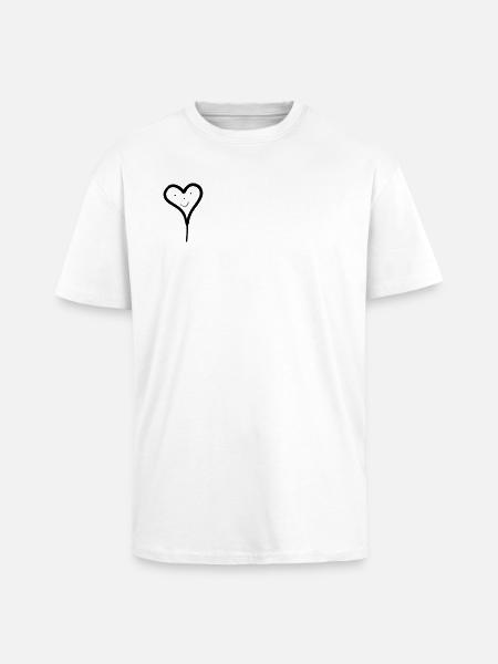 Heart balloon with face - Unisex Oversized Heavyweight T-shirt - white