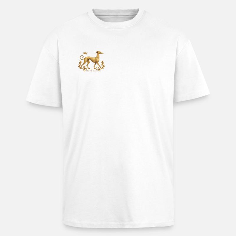 Libérez le Galgo - Broderie n°01 - T-shirt unisexe oversize épais - blanc