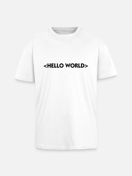 Hello World - Unisex Oversized Heavyweight T-shirt - white