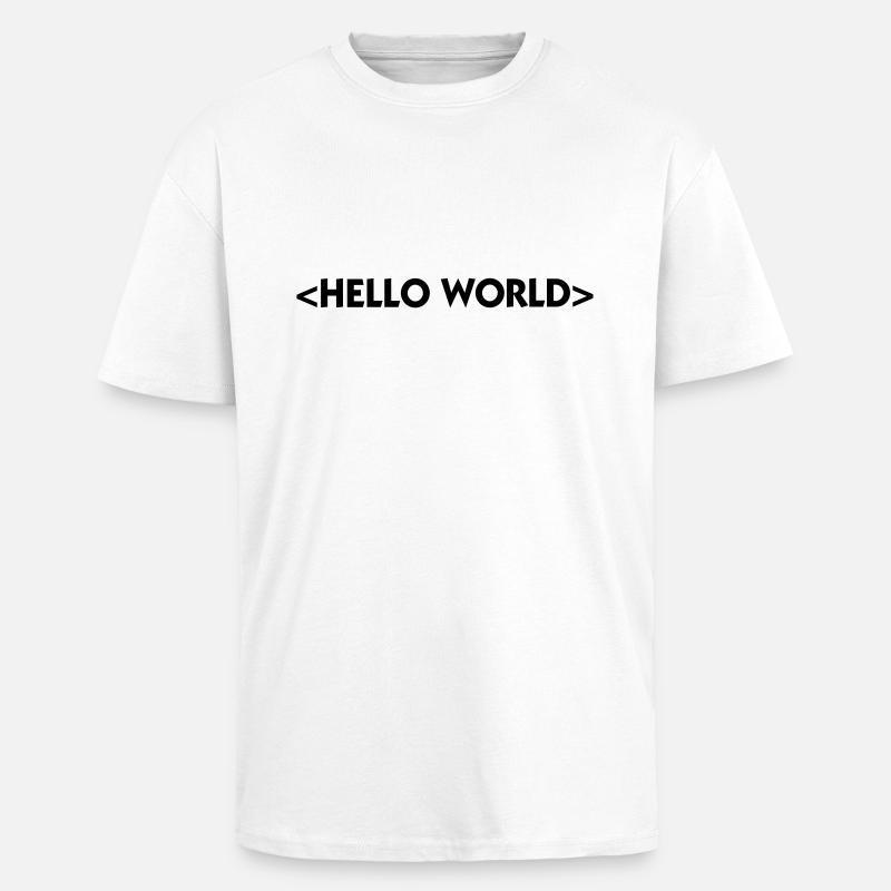 Hallo Welt - Oversized Heavyweight Unisex T-Shirt - Weiß