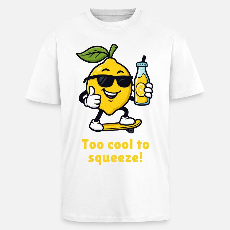 Zitrone Zu cool zum Quetschen karikatur - Oversized Heavyweight Unisex T-Shirt - Weiß