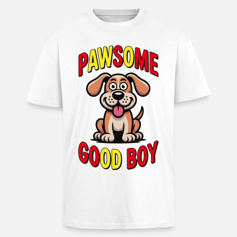 Pawsome_dog - Oversized Heavyweight Unisex T-Shirt - Weiß