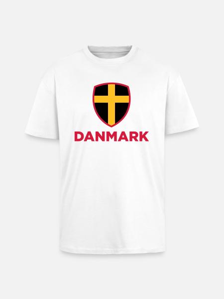 National flag of Denmark - Unisex Oversized Heavyweight T-shirt - white