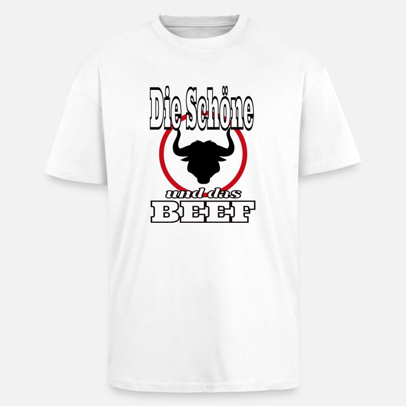 Die Schoene und das Beef - Oversized Heavyweight Unisex T-Shirt - Weiß