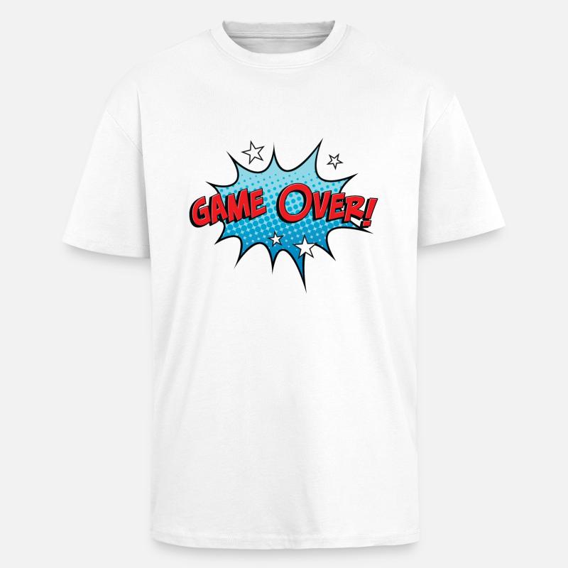 Game Over Comic - Oversized Heavyweight Unisex T-Shirt - Weiß