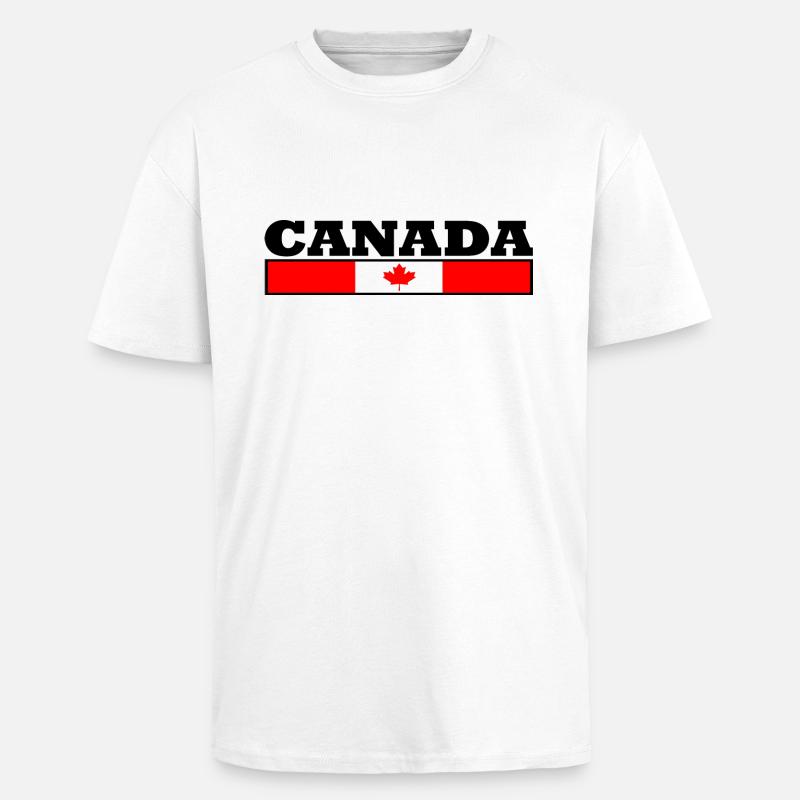 Drapeau du Canada - T-shirt unisexe oversize épais - blanc
