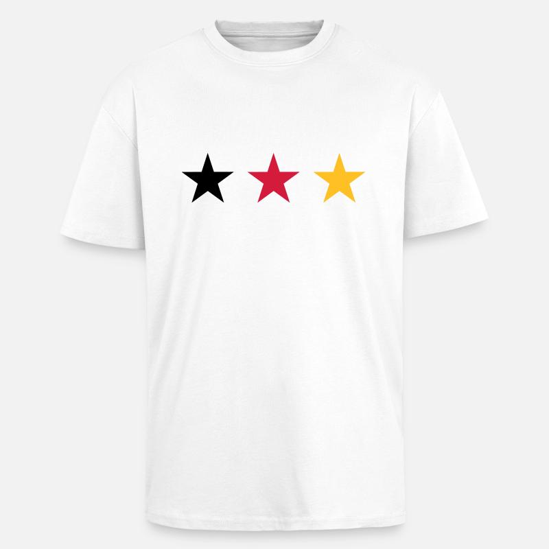 Drei Sterne Deutschlandfahne - Oversized Heavyweight Unisex T-Shirt - Weiß