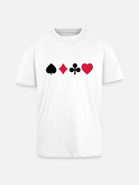 playing cards - Unisex Oversized Heavyweight T-shirt - white