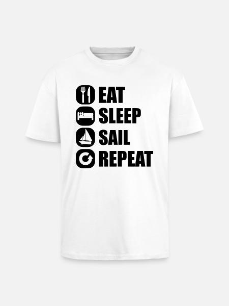 eat_sleep_sail_repeat_12_1f - Unisex Oversized Heavyweight T-shirt - white