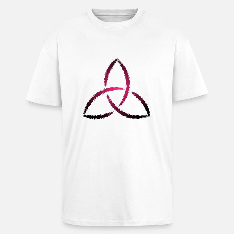Triquetra symbole celtique - T-shirt unisexe oversize épais - blanc
