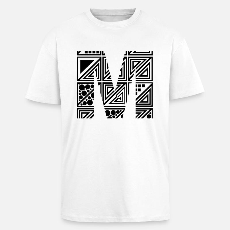 Buchstabe M - Oversized Heavyweight Unisex T-Shirt - Weiß