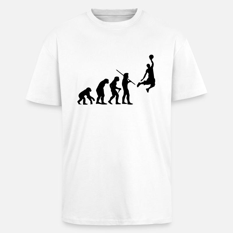 Evolution de basket-ball - T-shirt unisexe oversize épais - blanc