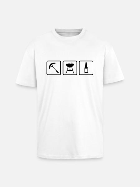 Wurst - Griller - Bier - Oversized Heavyweight Unisex T-Shirt - Weiß