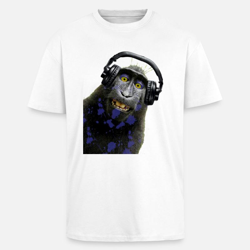 Hemd Monkey Music von Custom - Oversized Heavyweight Unisex T-Shirt - Weiß