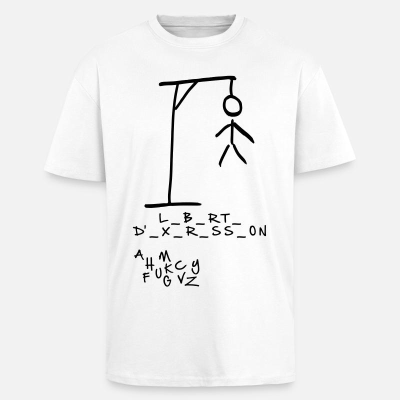 Pendu - Liberté d'expression - T-shirt unisexe oversize épais - blanc