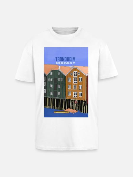 Trondheim Norway - Unisex Oversized Heavyweight T-shirt - white