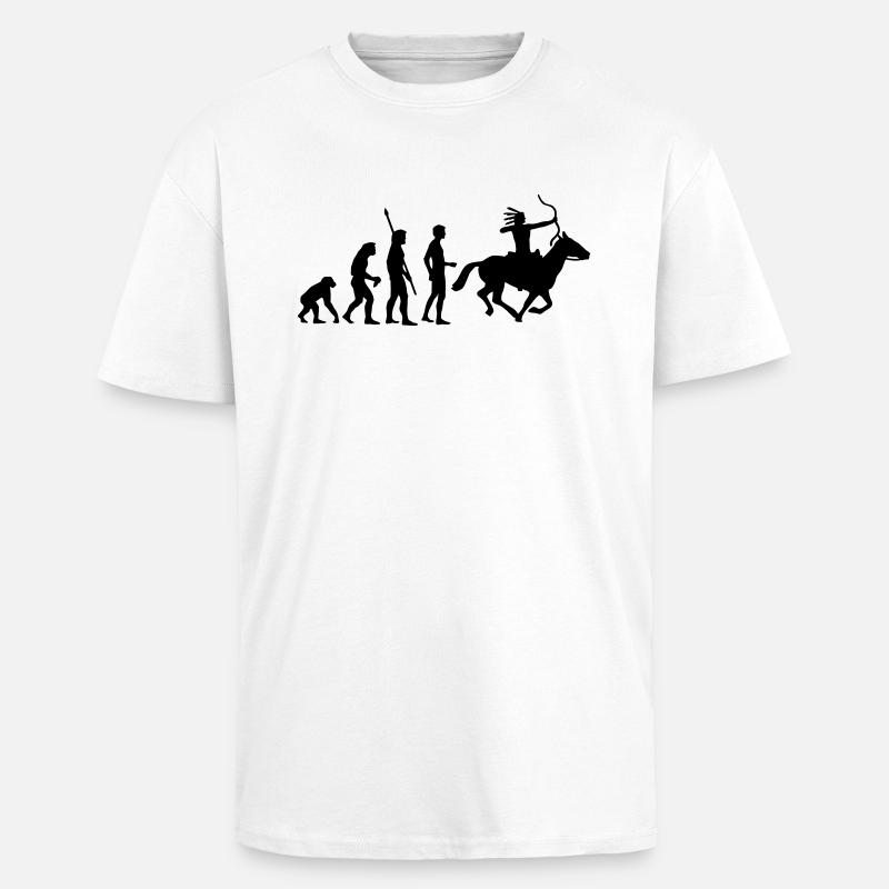 evolution_indianer - Unisex Oversized Heavyweight T-shirt - white