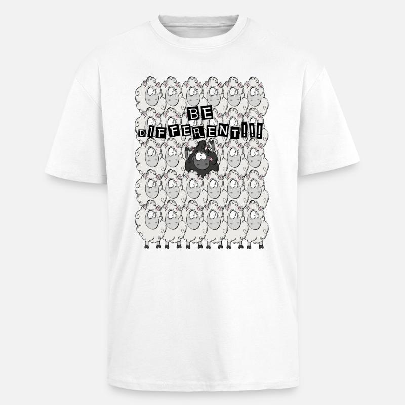 Schwarzes Schaf - Oversized Heavyweight Unisex T-Shirt - Weiß