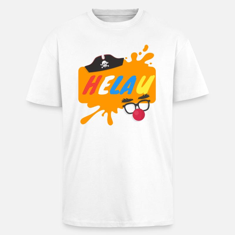 Helau Splash Karnevaldesign - Oversized Heavyweight Unisex T-Shirt - Weiß