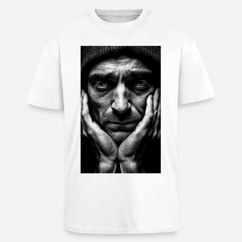 Thinking Guy - Unisex Oversized Heavyweight T-shirt - white