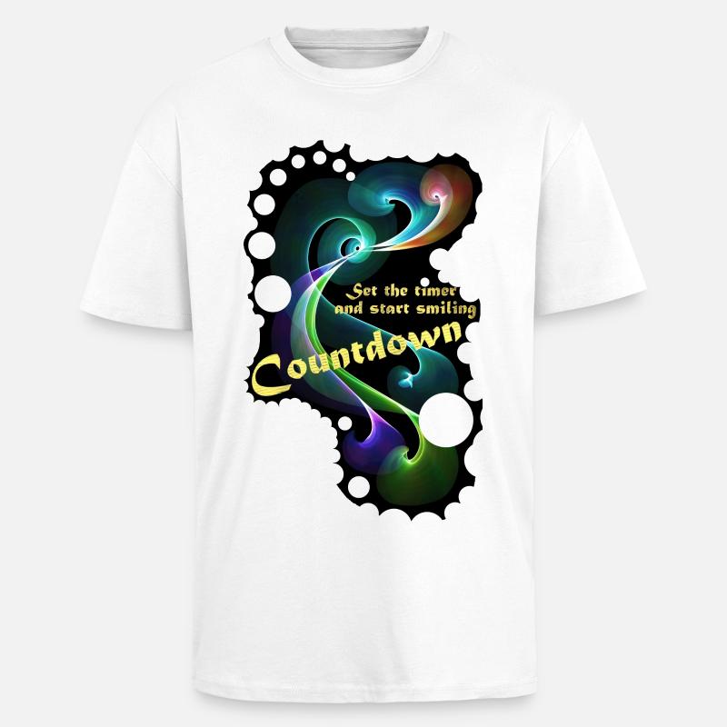 Countdown Smiling timer - Unisex Oversized Heavyweight T-shirt - white