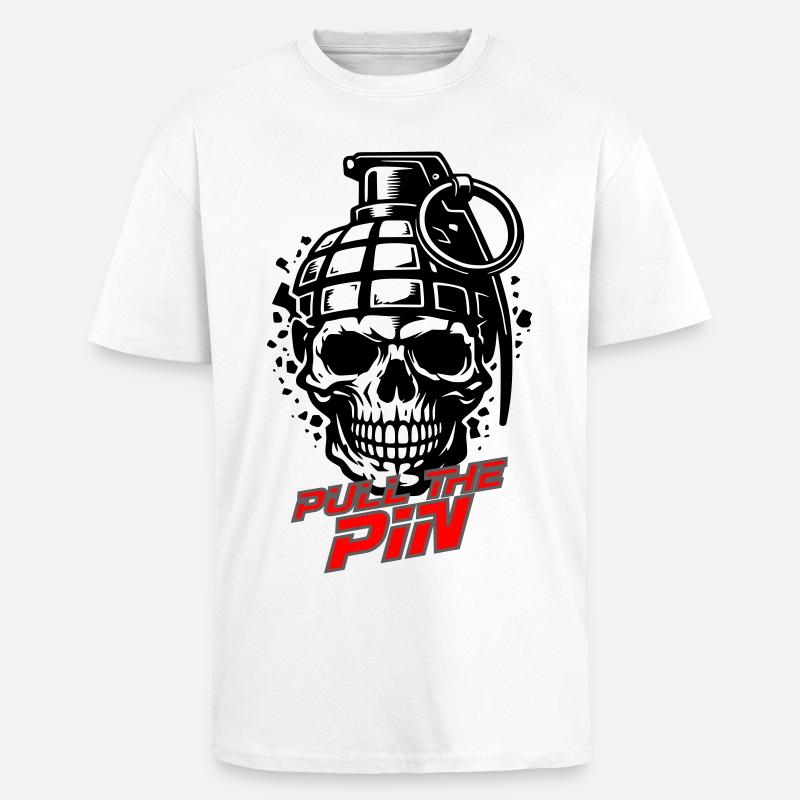 Pull The Pin - Oversized Heavyweight Unisex T-Shirt - Weiß