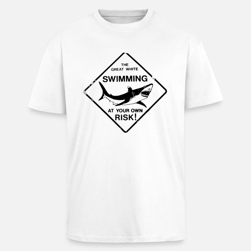 White Shark Great White - Oversized Heavyweight Unisex T-Shirt - Weiß