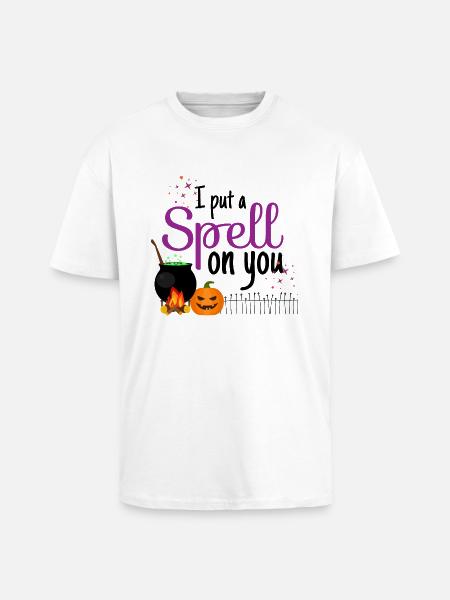 I Put A Spell On You - Halloween Magic Curse - Unisex Oversized Heavyweight T-shirt - white