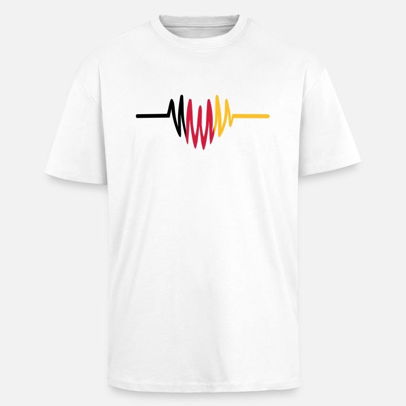 Deutschland Herz - Oversized Heavyweight Unisex T-Shirt - Weiß