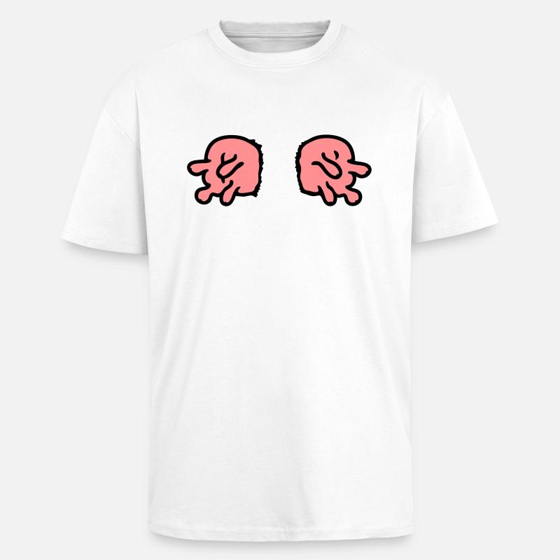 doppeltes Euter - Oversized Heavyweight Unisex T-Shirt - Weiß