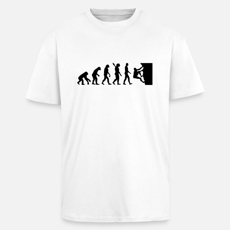 Evolution climbing - Unisex Oversized Heavyweight T-shirt - white