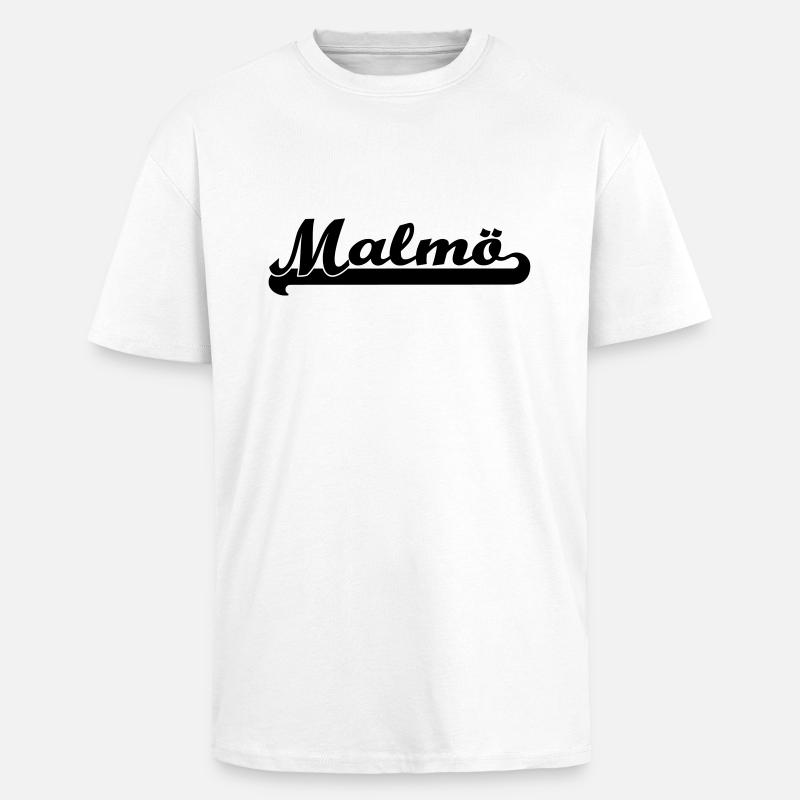 malmoe writing - Unisex Oversized Heavyweight T-shirt - white