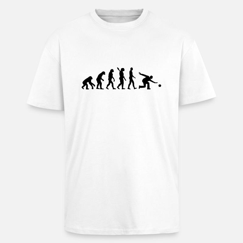 Evolution Bowling - Unisex Oversized Heavyweight T-shirt - white