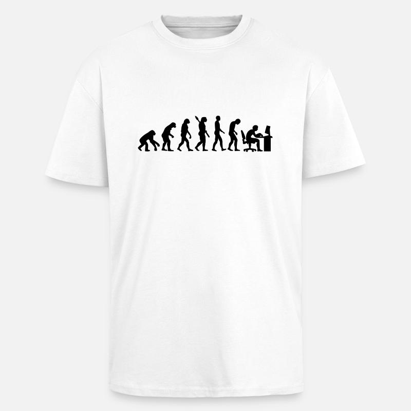 Evolution computer - Unisex Oversized Heavyweight T-shirt - white