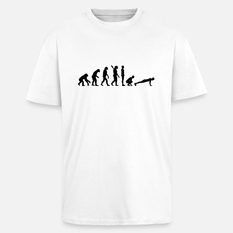 Evolution Burpees - Unisex Oversized Heavyweight T-shirt - white