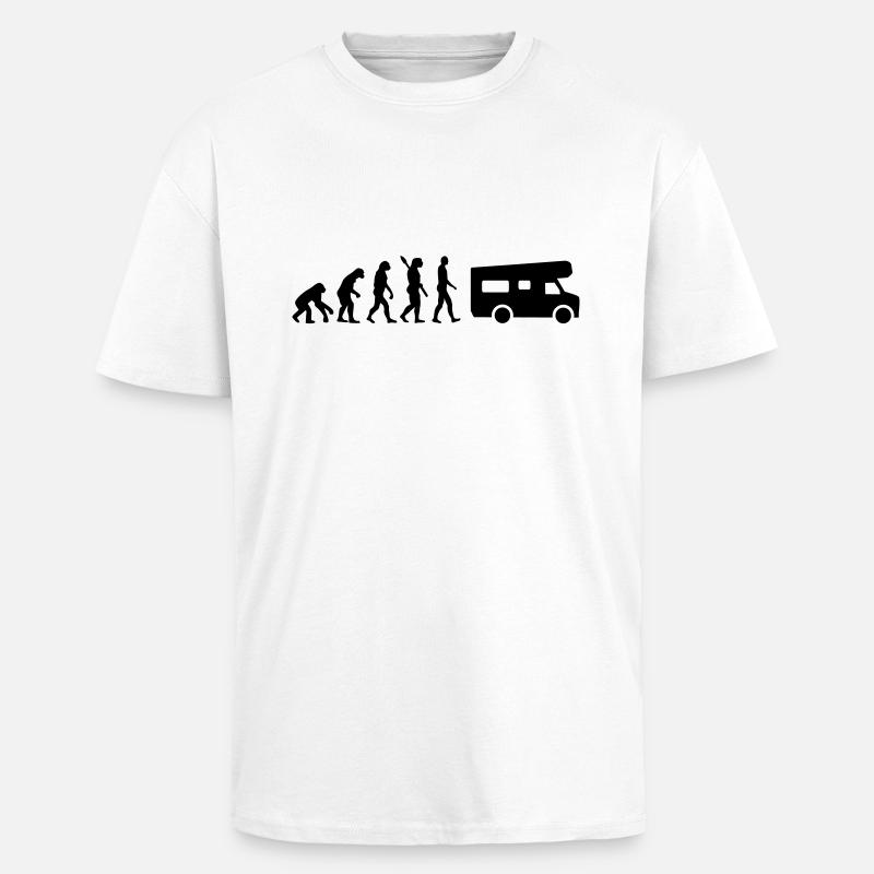 Evolution Camping - Unisex Oversized Heavyweight T-shirt - white
