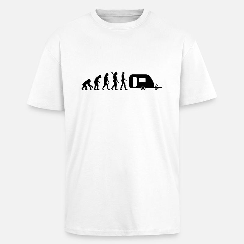 Evolution Camping - T-shirt unisexe oversize épais - blanc