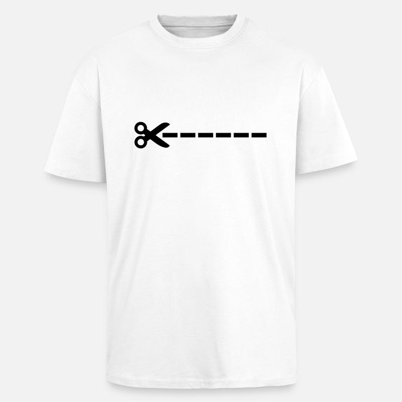 Schere - Oversized Heavyweight Unisex T-Shirt - Weiß