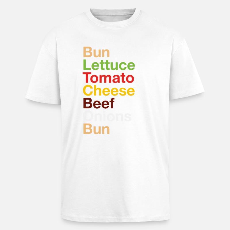 Cheeseburger - Oversized Heavyweight Unisex T-Shirt - Weiß