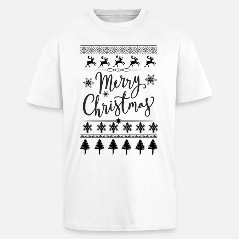 Joyeux Noël Scripté - T-shirt unisexe oversize épais - blanc