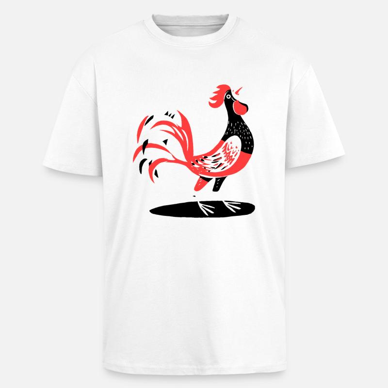 Hahn - Oversized Heavyweight Unisex T-Shirt - Weiß